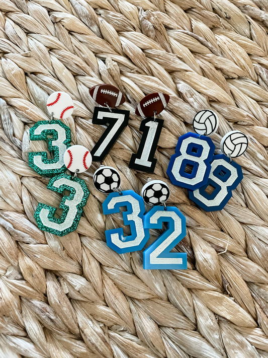 Acrylic Sports Earrings