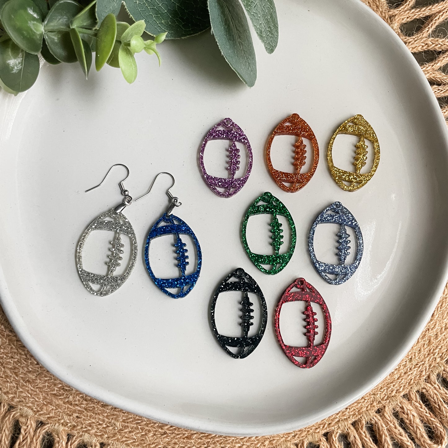 Acrylic Football Earrings