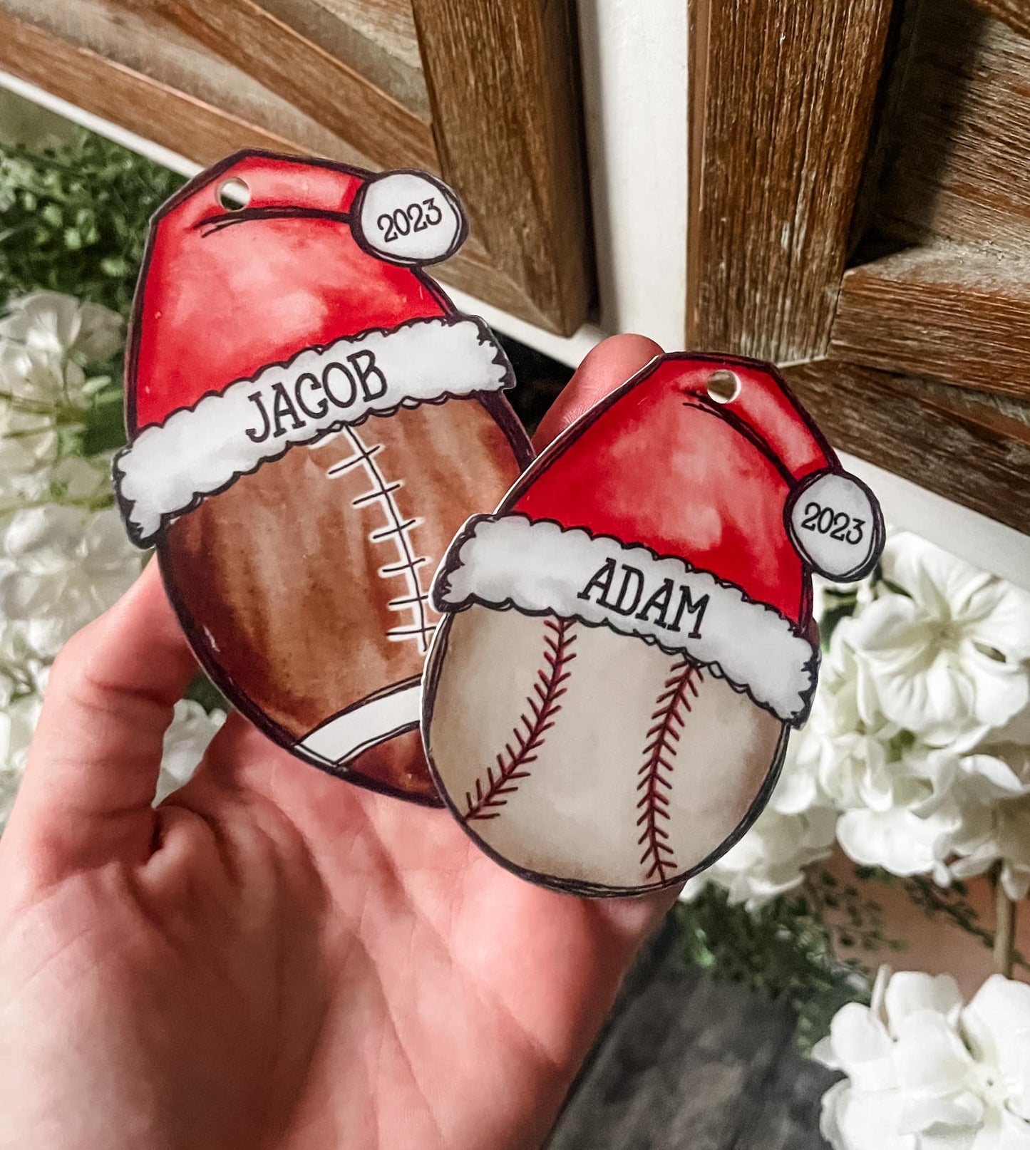 Sublimated Sport Ornaments w/ Hats