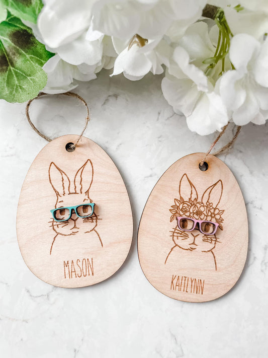 Personalized Hipster Bunny Tags