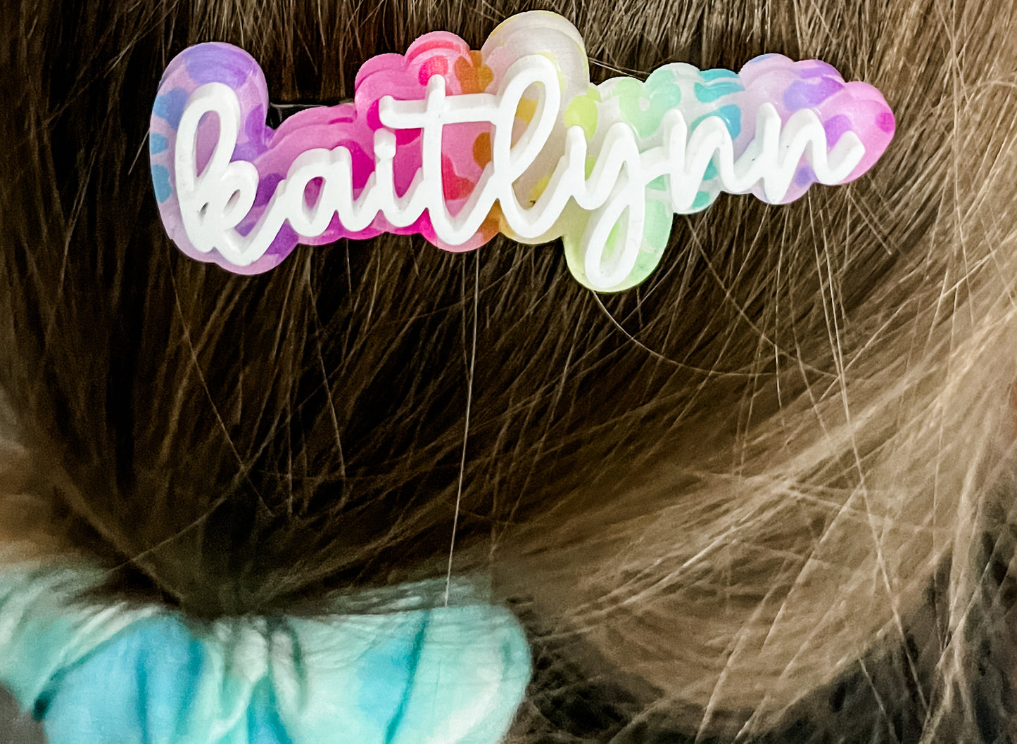 Personalize Hair Clip - Rainbow