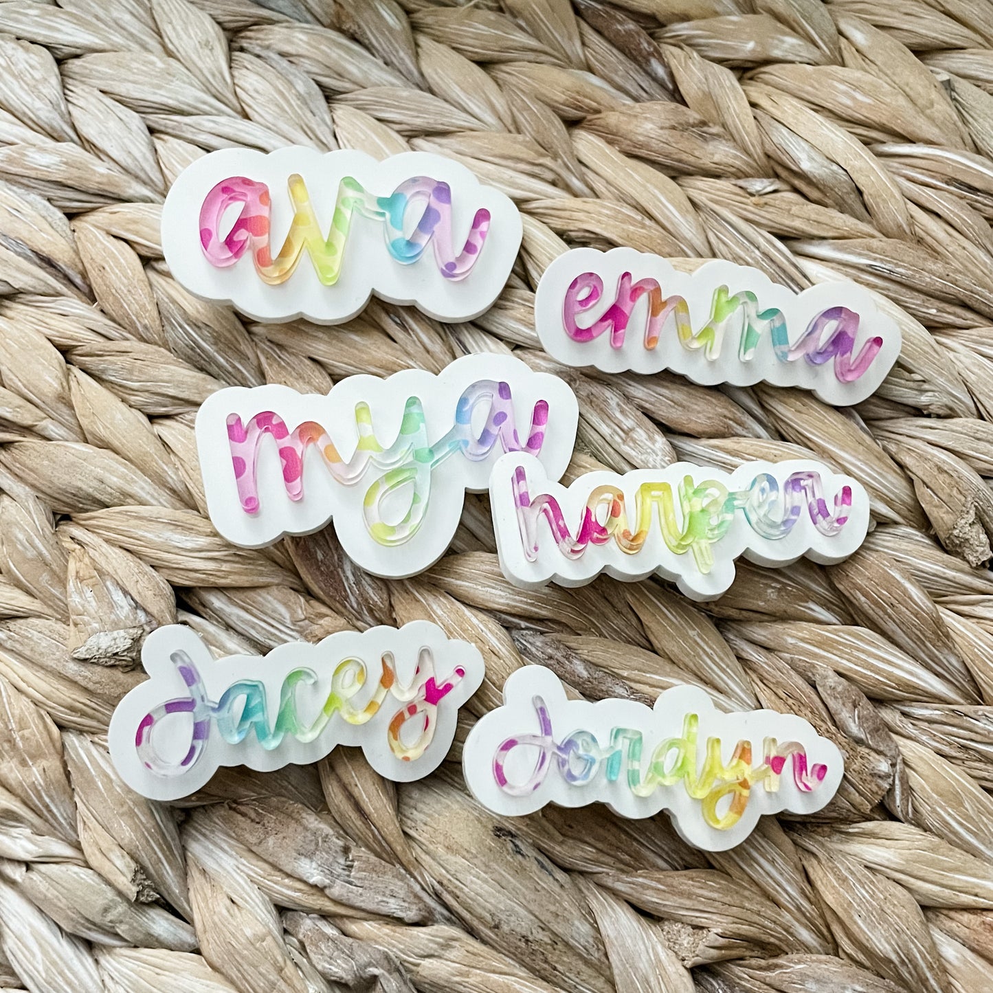 Personalize Hair Clip - Rainbow